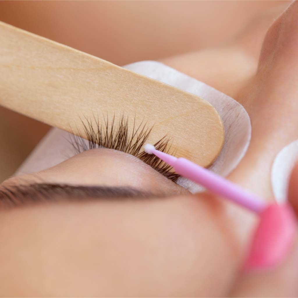 Beau Lashes Eyelash Extension Primer Application Close Up
