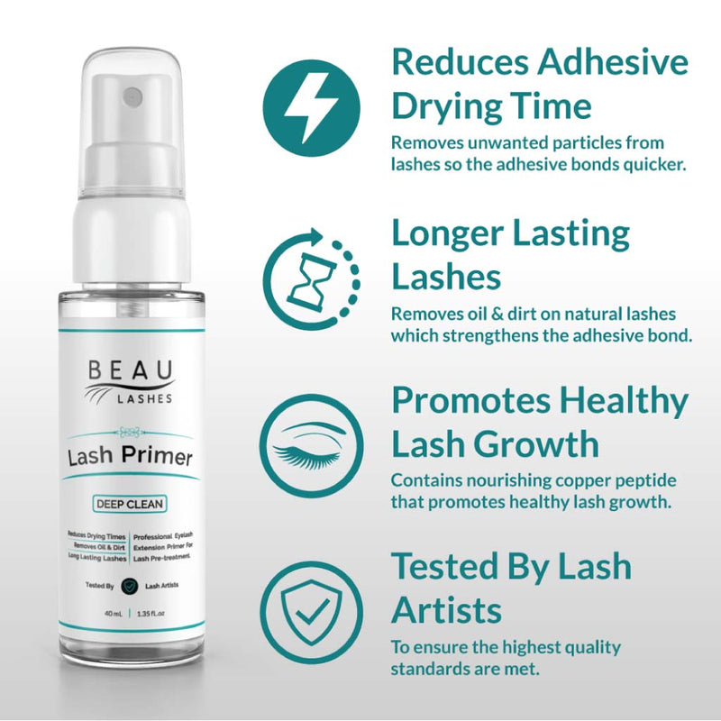 Beau Lashes Eyelash Extension Lash Primer Box And Bottle